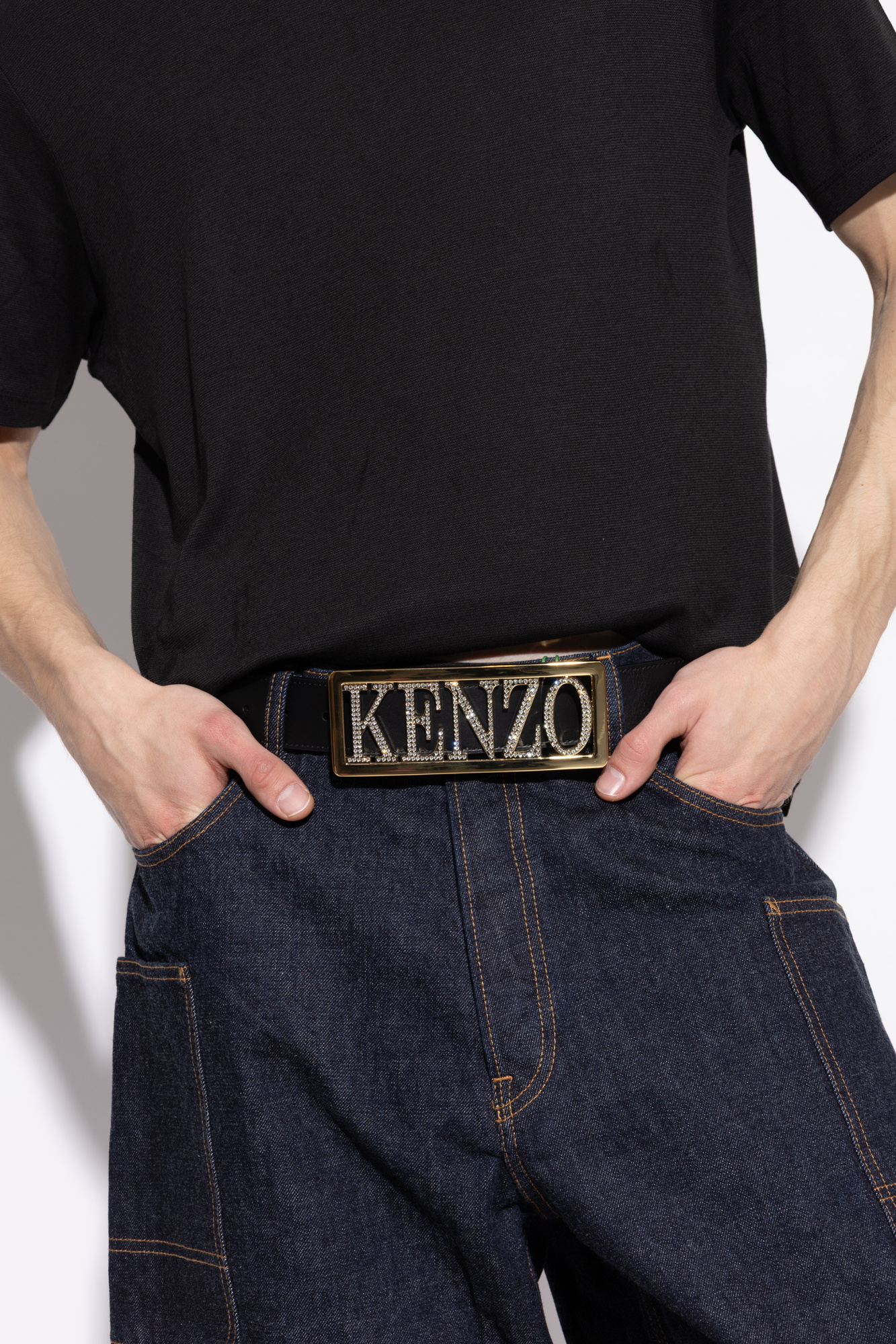 Kenzo Leather belt with logo | Men's | Vitkac